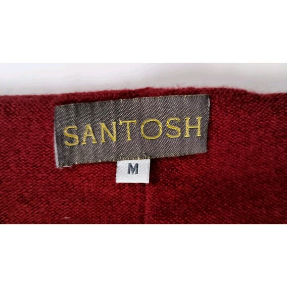 Luxury Santosh Oversized Cashmere Sweater Off the Shoulder Red Size M Slouchy - Picture 5 of 12